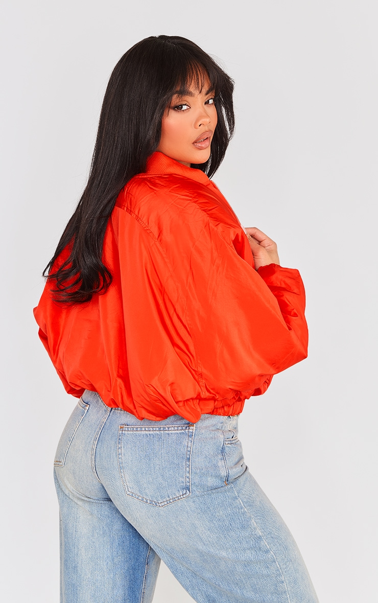 Red Oversized Bomber Jacket image 2