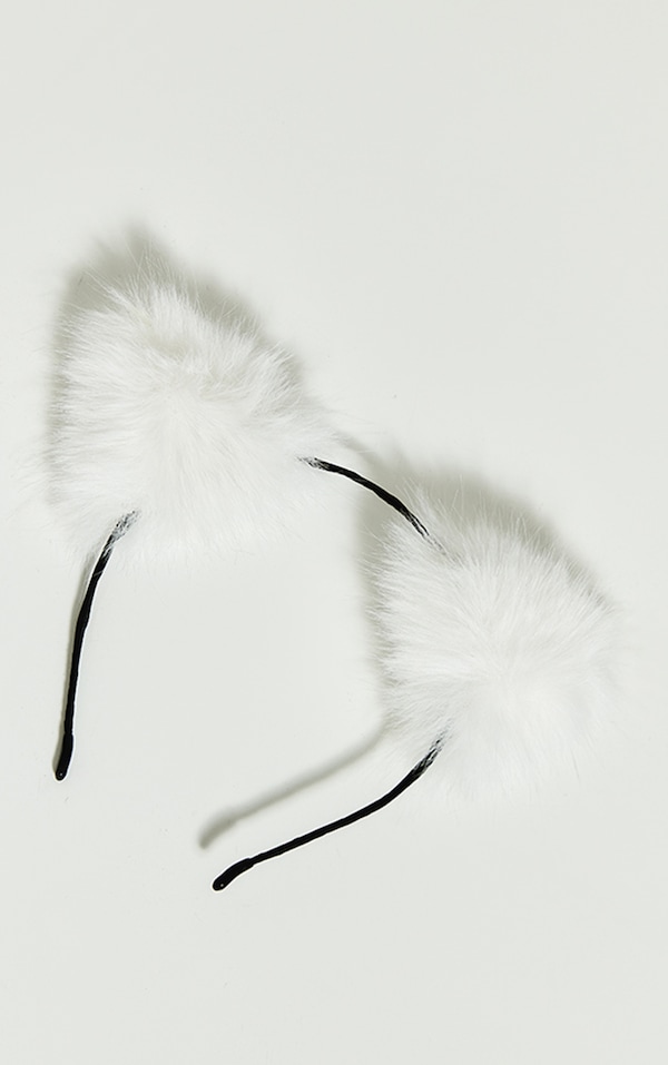 White Fluffy Cat Ears Accessories PrettyLittleThing IRE