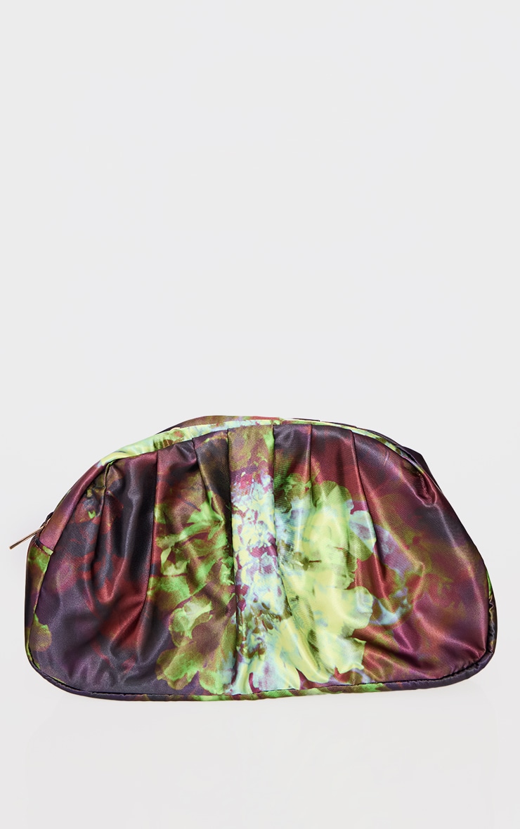 Multi Satin Print Mini Clutch Bag image 2