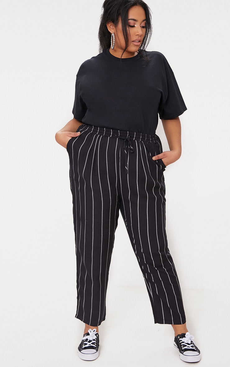 Image of Plus Pin Stripe Casual Trousers