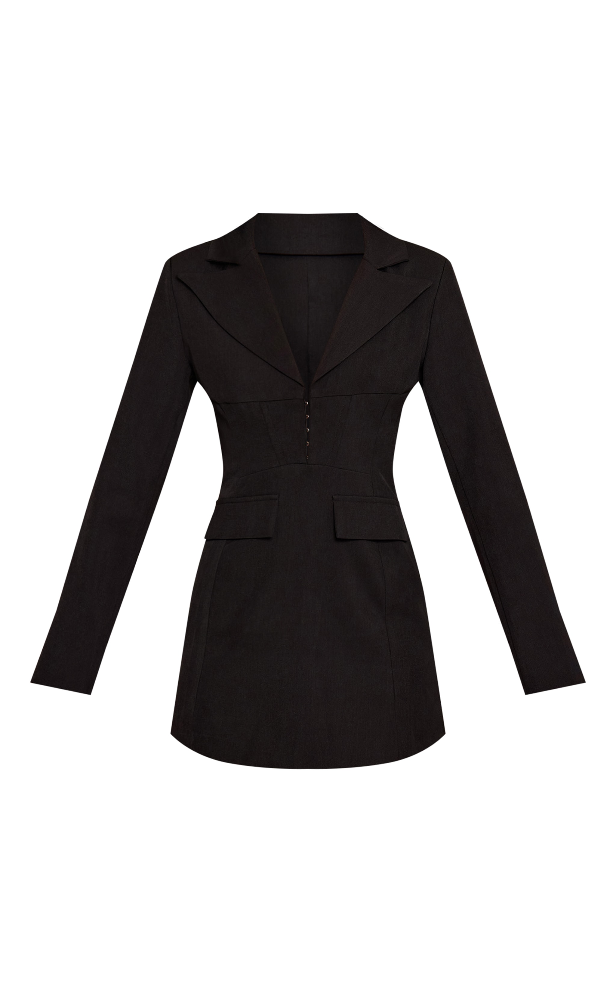 Tall Black Hook And Eye Fitted Blazer Dress image 5