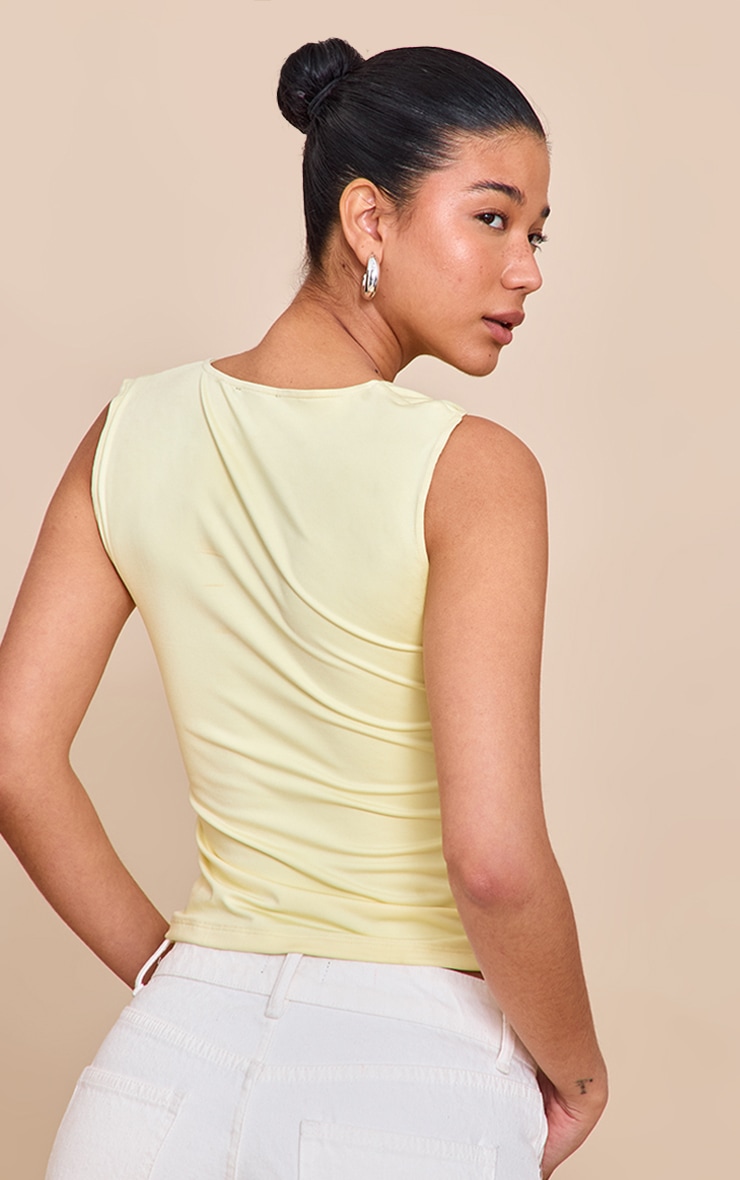 Lemon Slinky Knot Strap Detail Long Top image 2