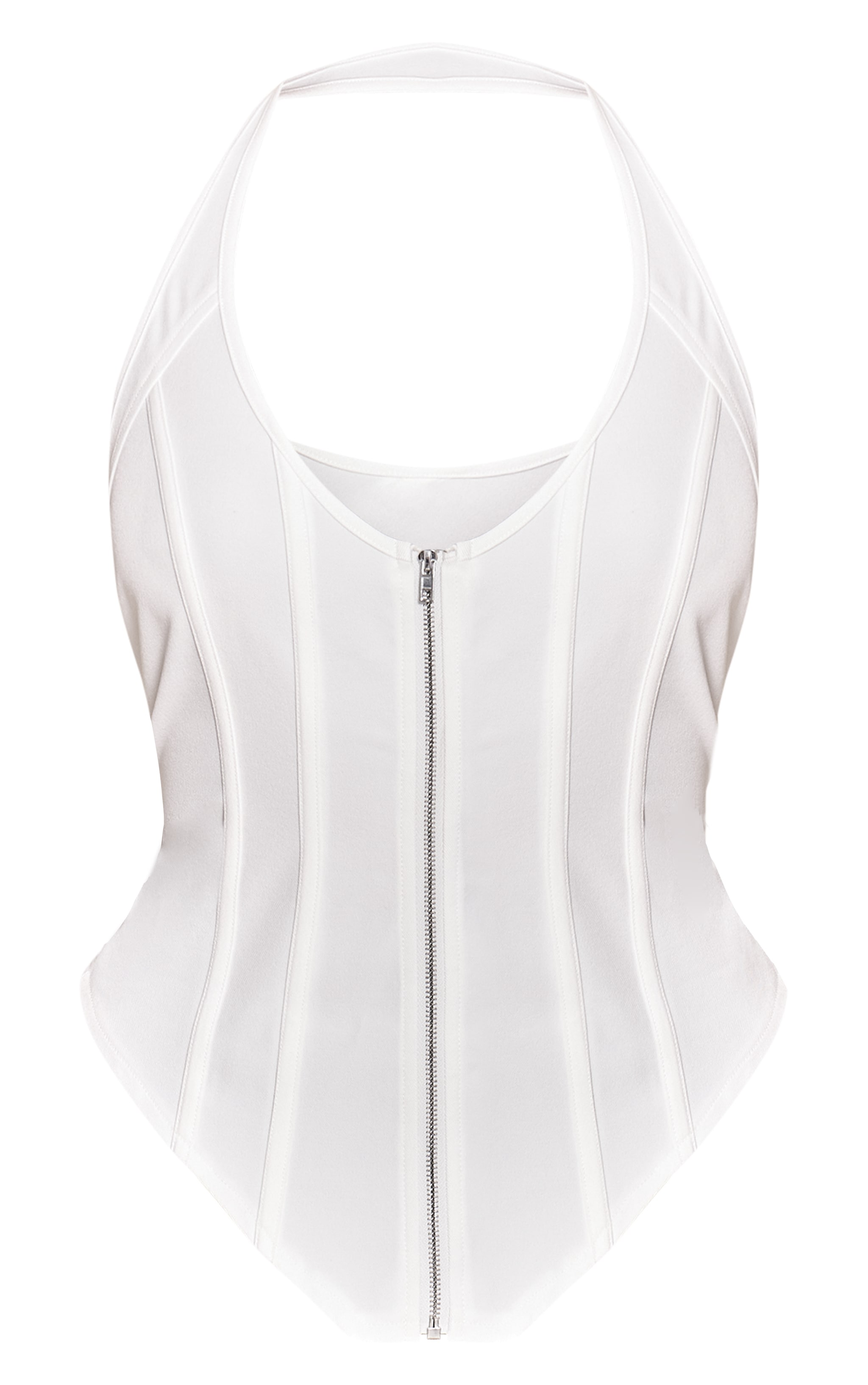 White Boned Dip Hem Corset image 5