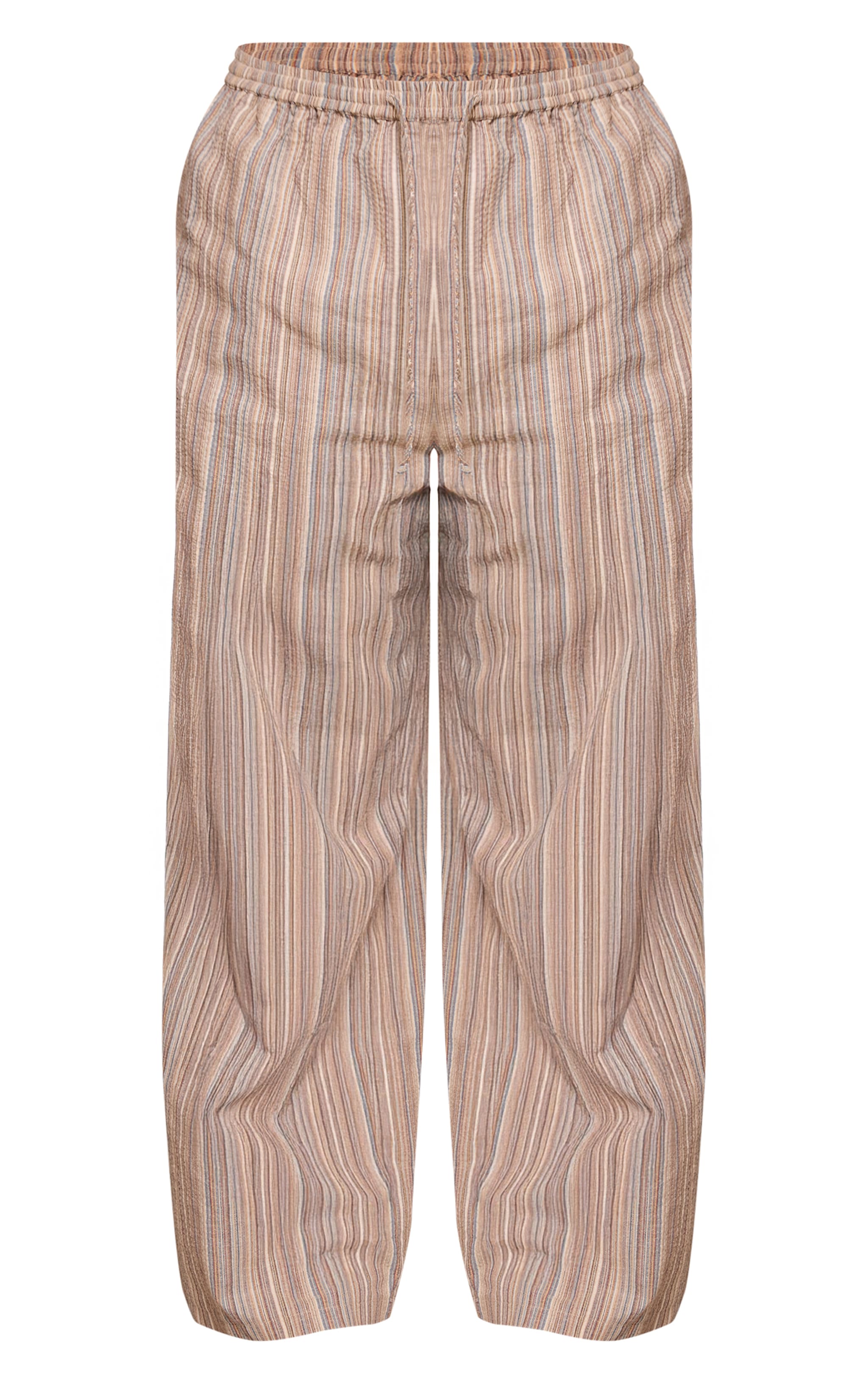 Plus Pantalon droit texturé multicolore à rayures image 5