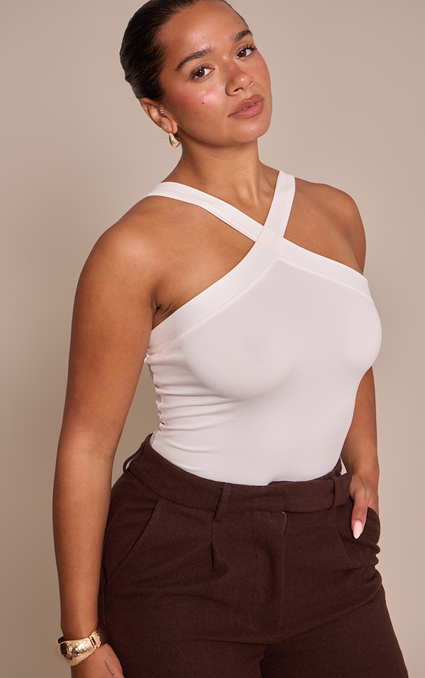 Body Sculpt Blanc à Épaules Croisées