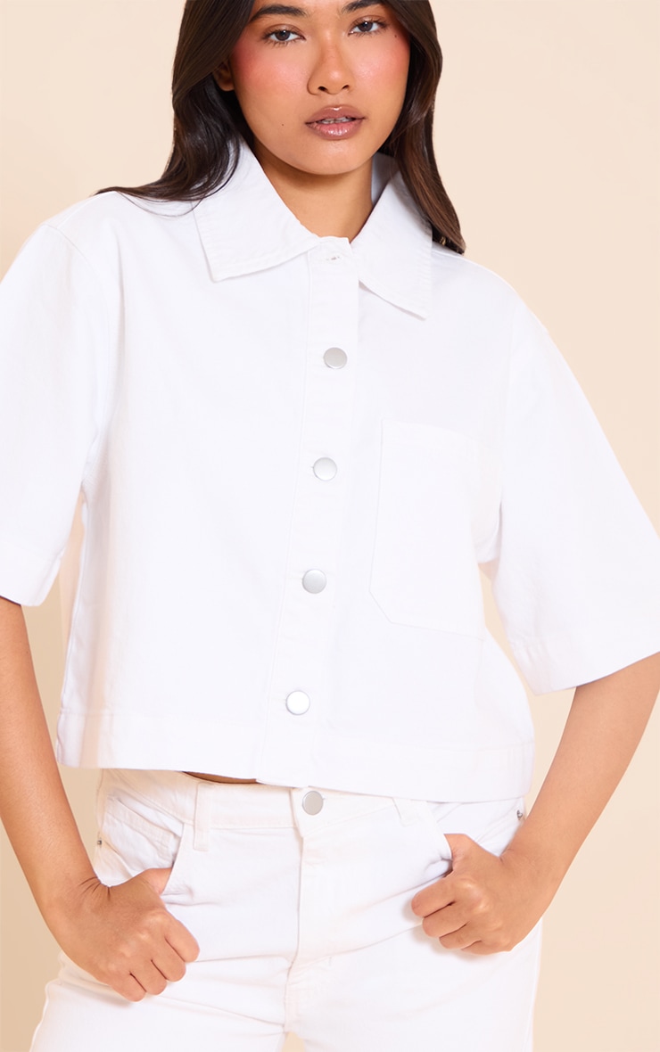 White Mid Rise Straight Leg Jean image 4