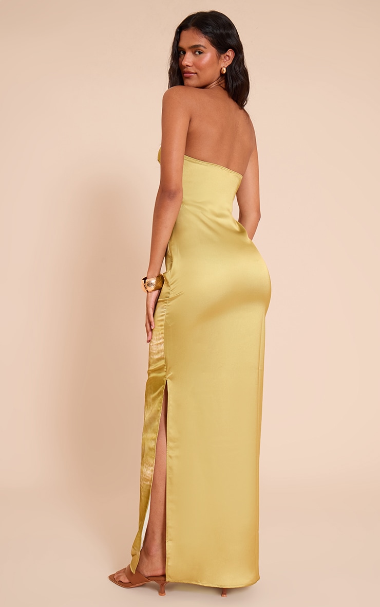 Lime Shell Print Satin Maxi Dress image 2