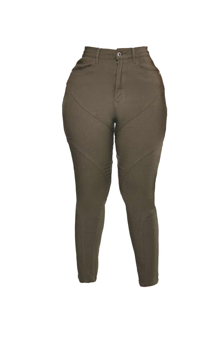 Shape Khaki Panelled Detail Skinny Jeans Shape PLT QA