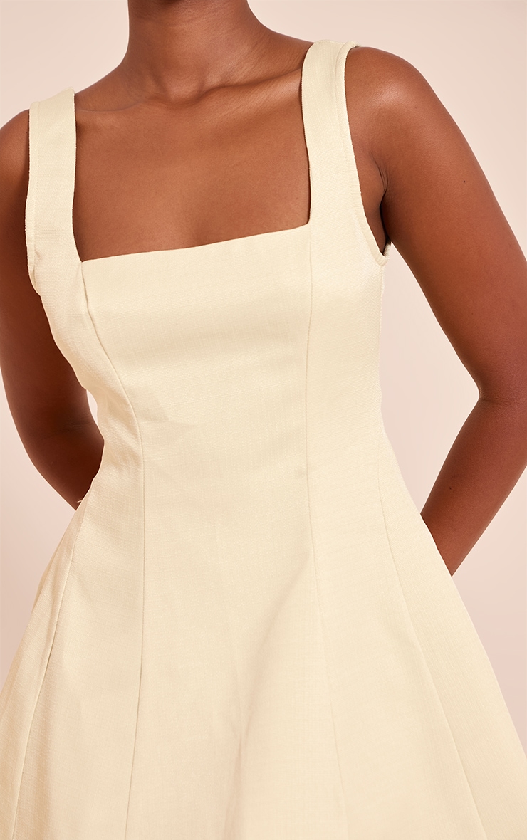 Lemon Woven Straight Neck Sleeveless Shift Dress image 4