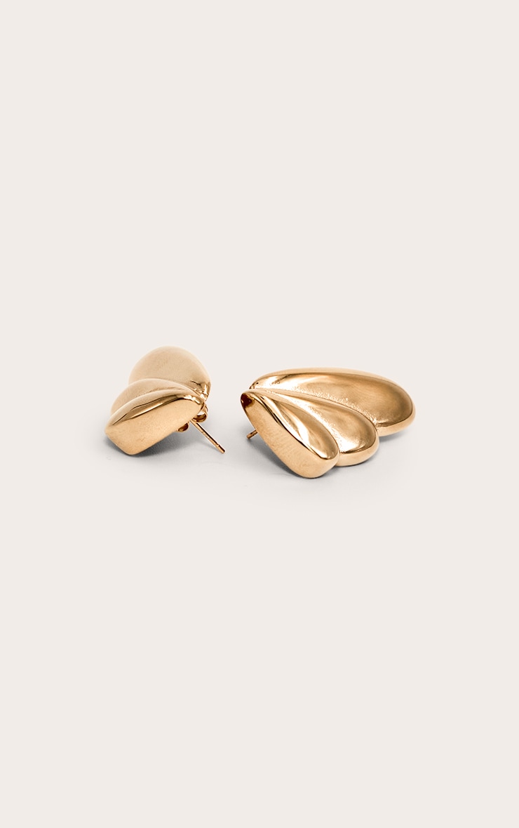 Boucles d'oreilles dorées résistantes à l'eau en goutte d'eau à clous image 3