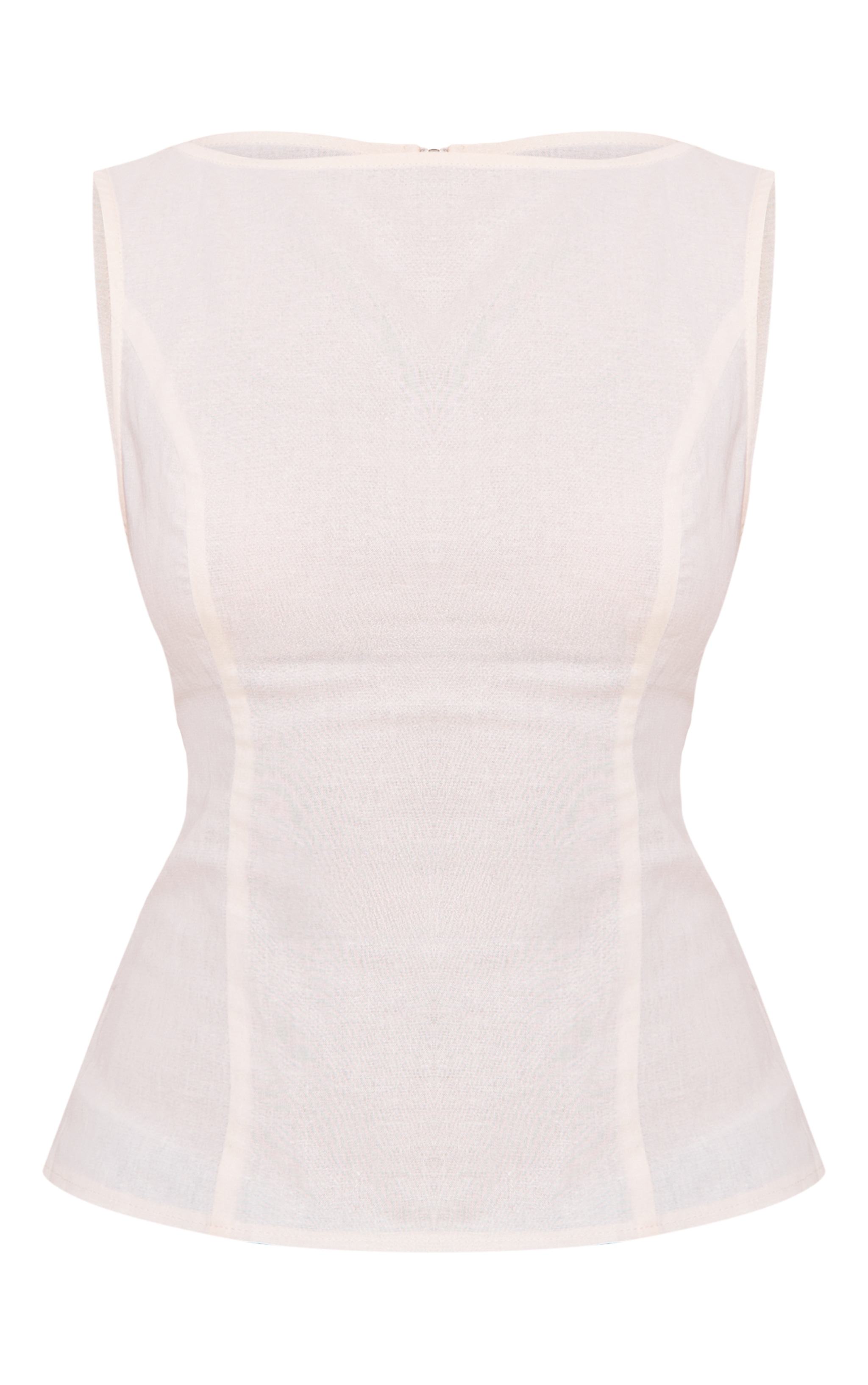 Top long tissé crème image 5