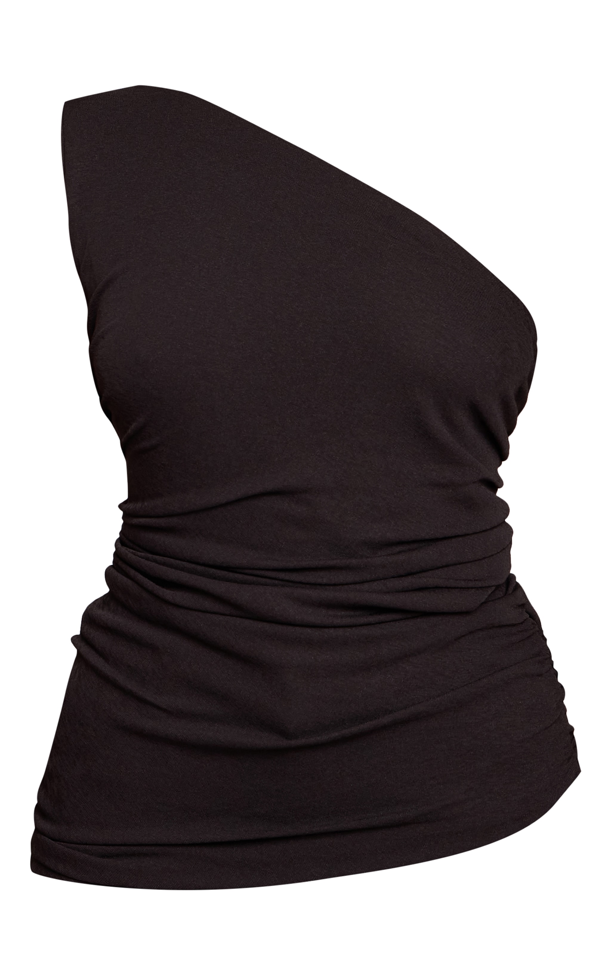Black Double Layered Burnout Mesh Extreme Ruched Detail Top image 5