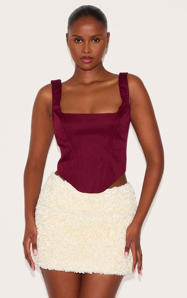 Cream Confetti Applique Textured Mini Skirt image 4