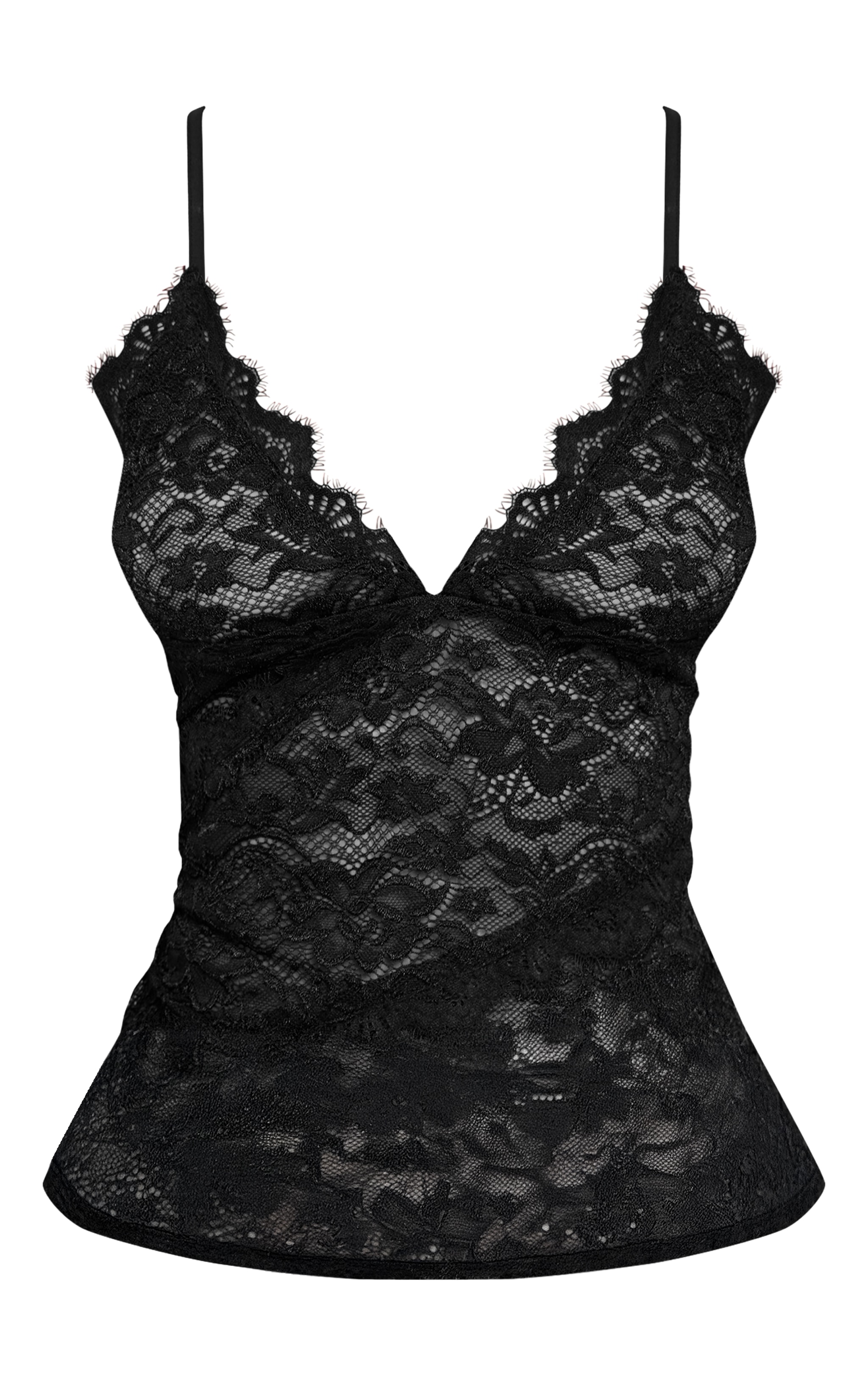 Petite Black Lace Flowy Cami image 5