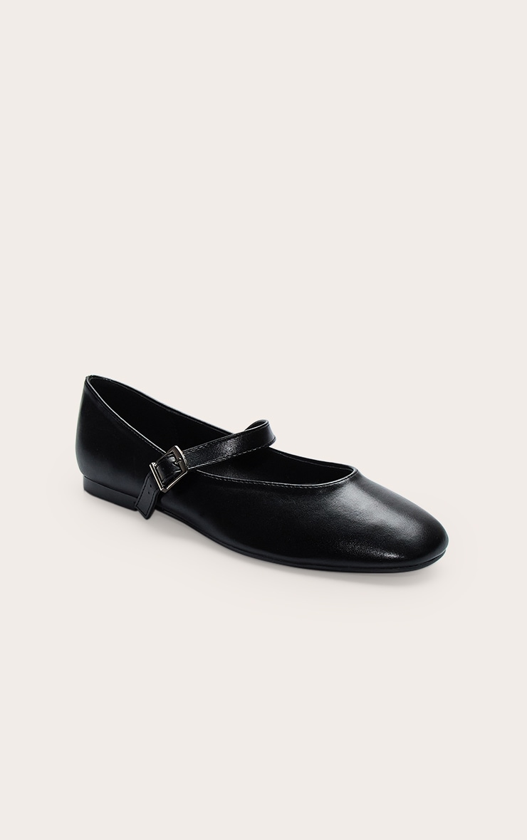 Ballerines Noires Bout Rond Avec Détail Boucle image 2