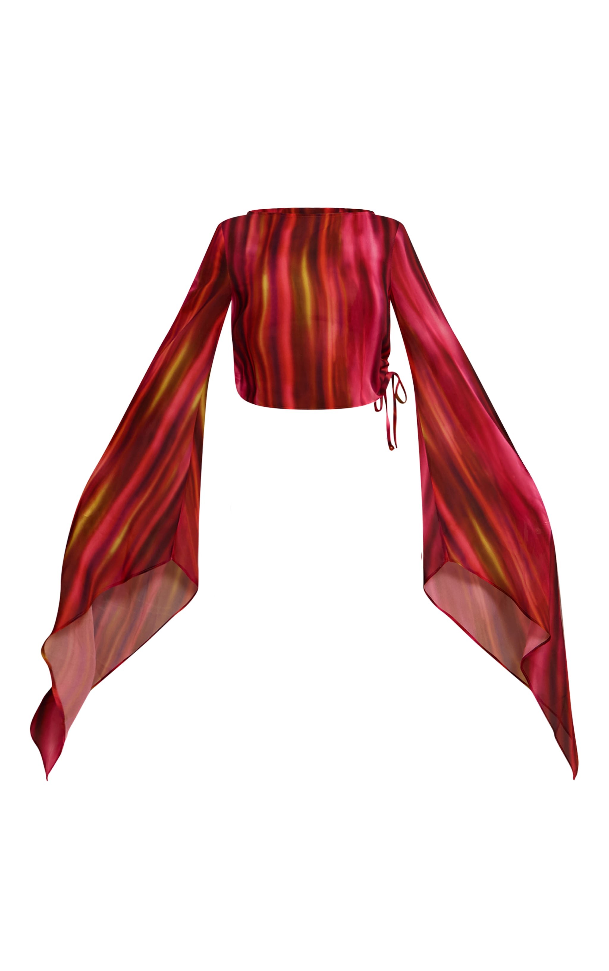 Purple Ombre Print Bead Trim Chiffon Beach Top image 5