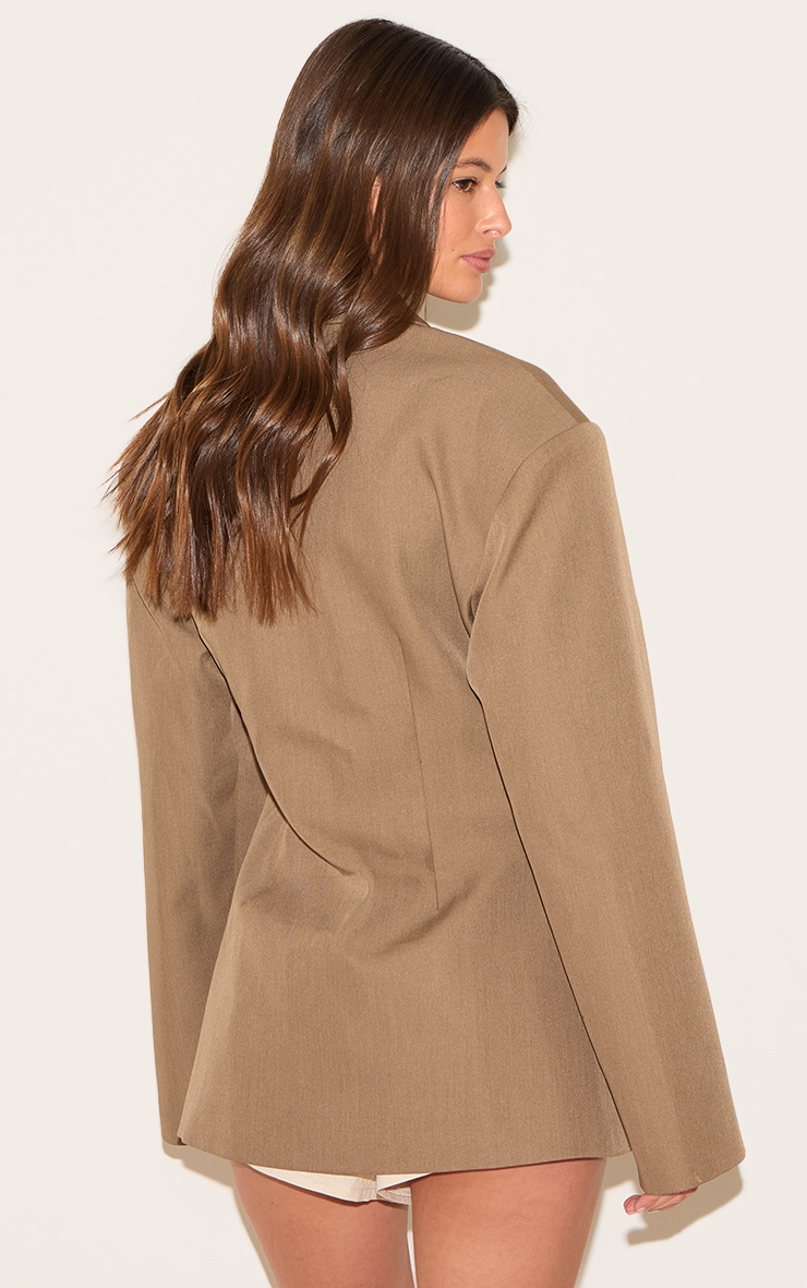 Taupe Tailored Cinched Waist Blazer image 2