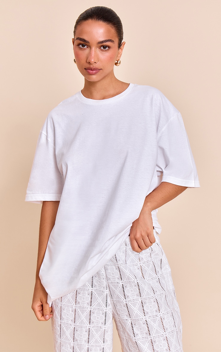 White Sorrento Graphic Oversized T-shirt image 3