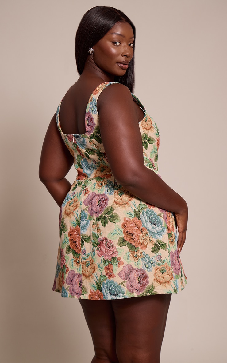 Plus Stone Floral Twill Bodycon Dress image 2