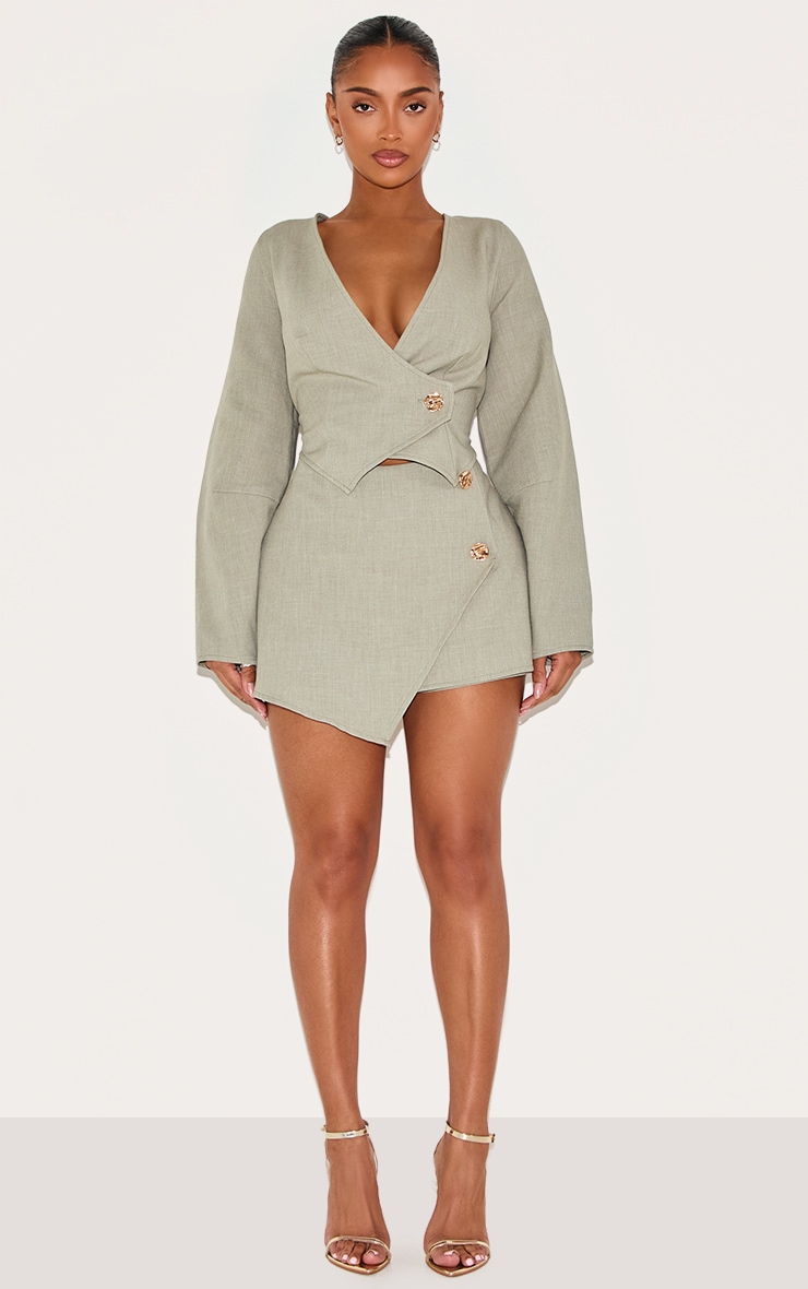 Shape Sage Woven Asymmetric Hammered Skort image 1