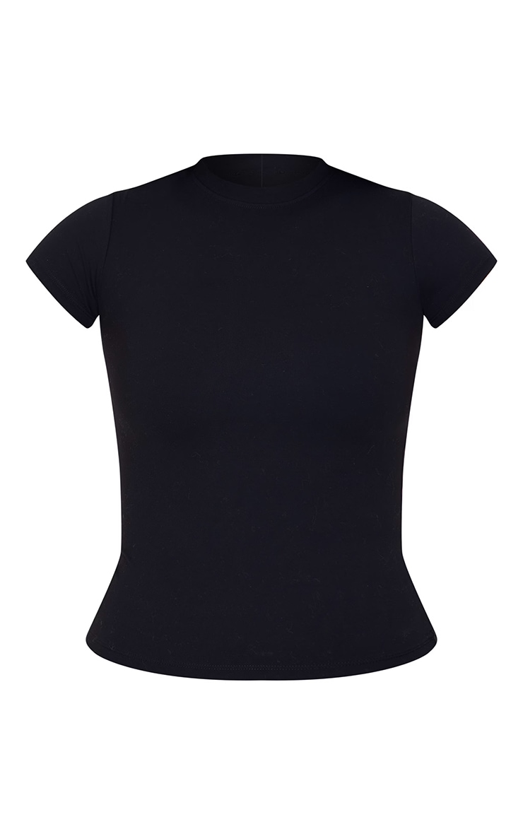 Tall Black Snatched Sculpt Short Sleeve T Shirt image 5