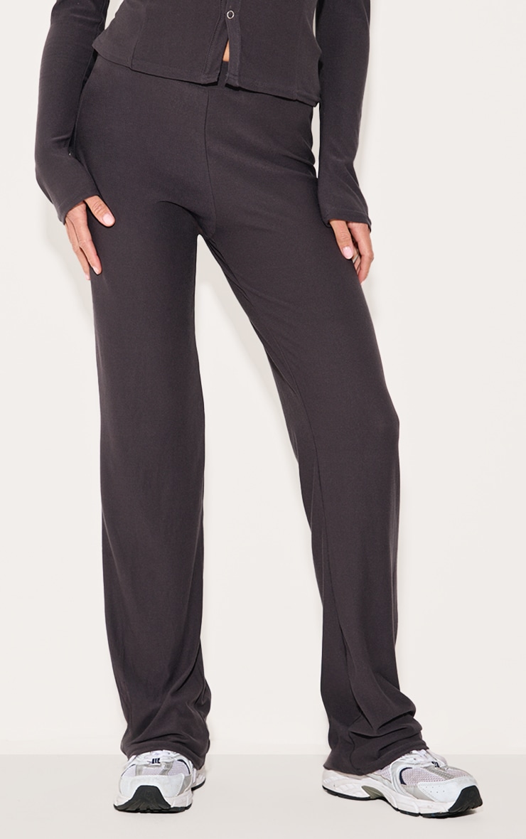 Charcoal Soft Touch Straight Leg Pants image 2