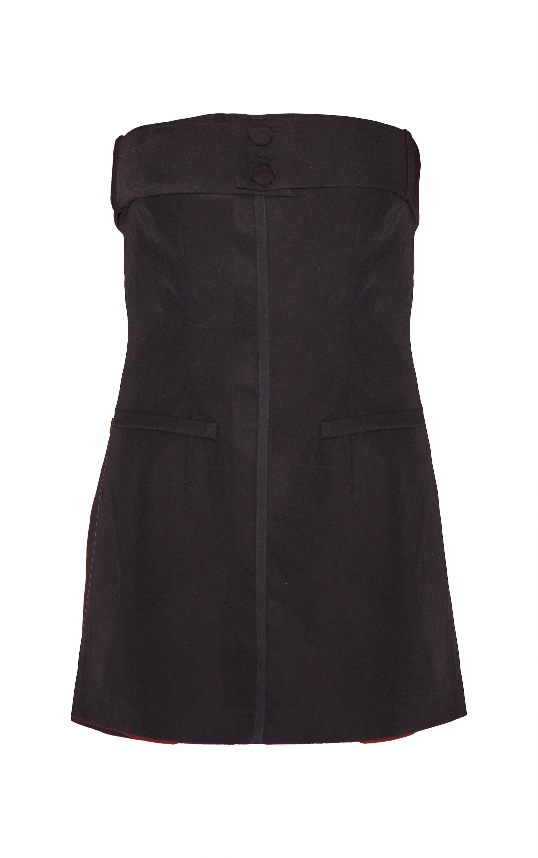 Robe droite tissée noire à détail ceinture image 5