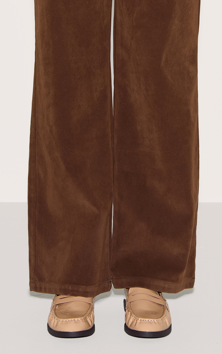 Mocha Patent PU Round Toe Loafers image 5