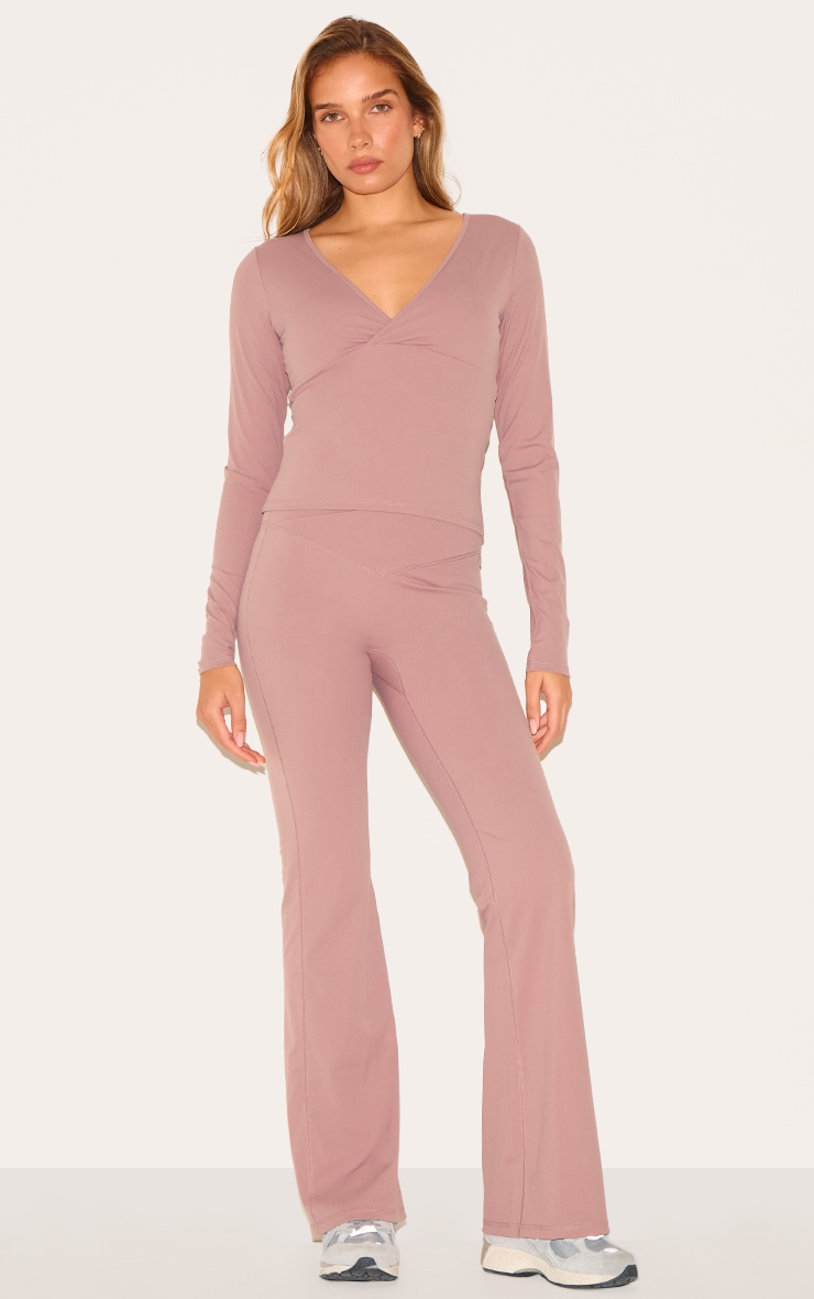 【IFYOUWANT】AMBITION ROSE longsleeve Mauve Sculpt Crossover Long Sleeve Top | Athleisure