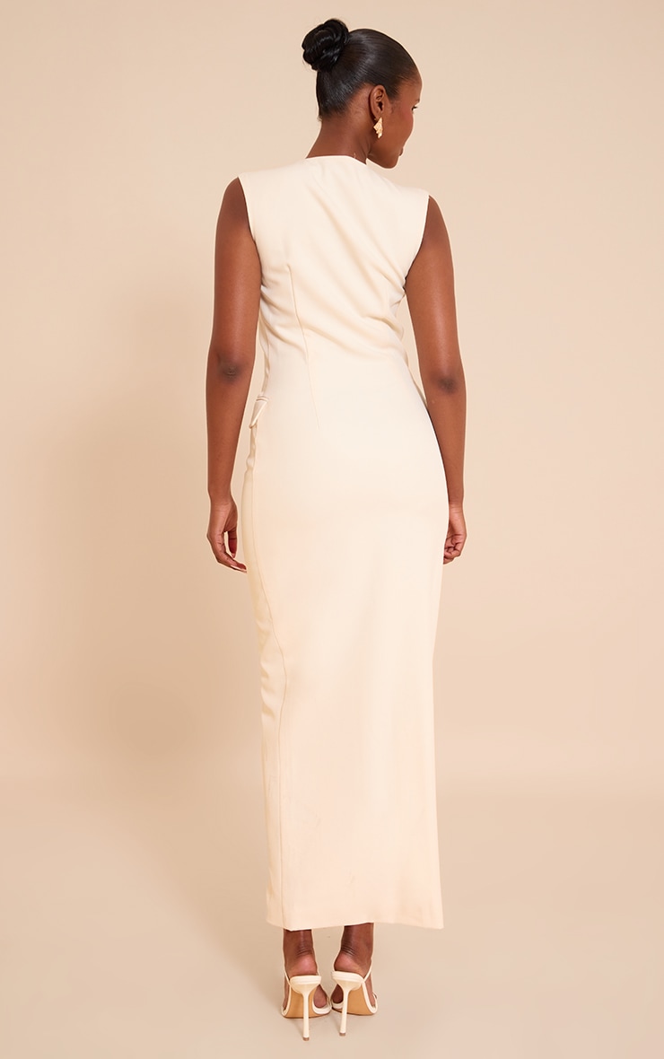 Butter Cream Woven Button Maxi Dress image 2
