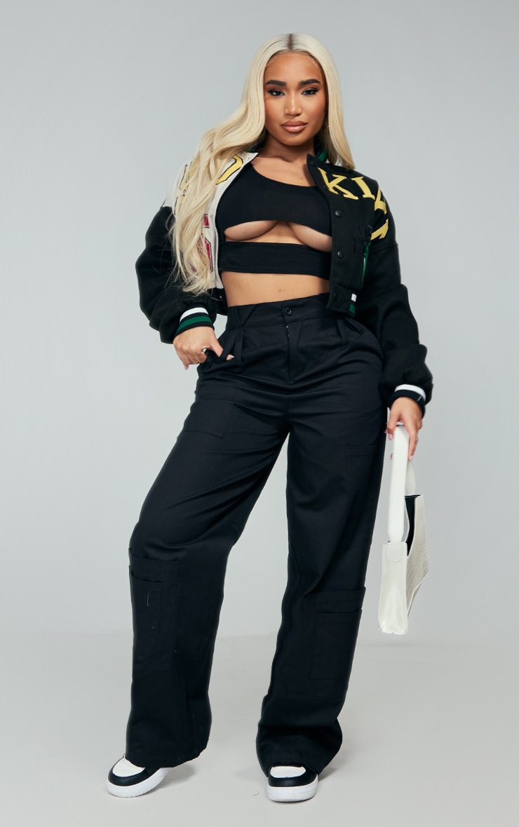 Shape Black Sleeveless Cut Out Crop Top image 3