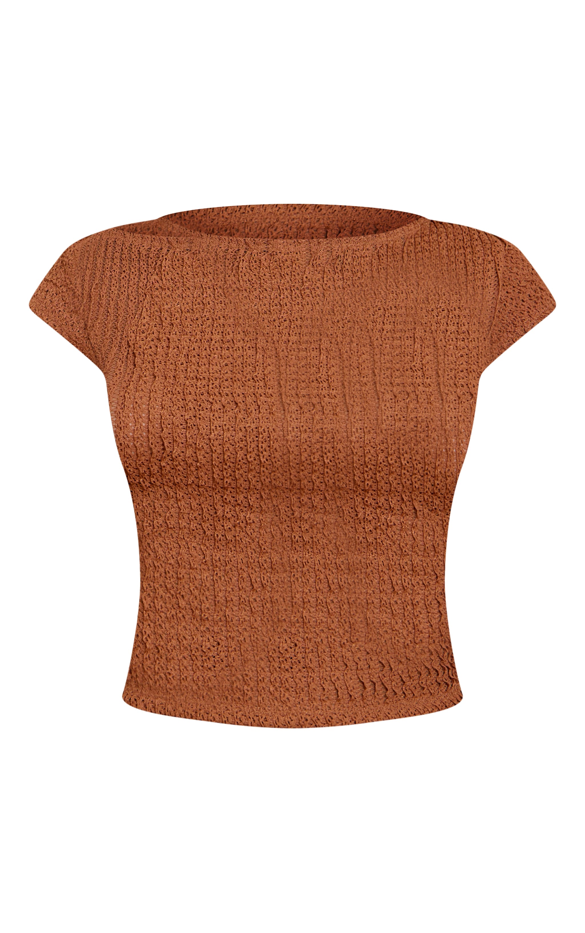 Petite Chocolate Textured Fitted Top image 5