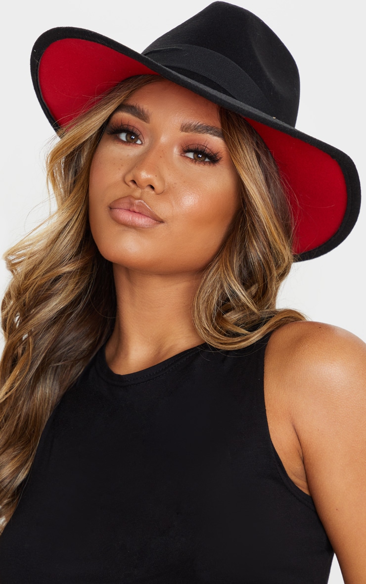 Chapeau fédora noir à ruban noir