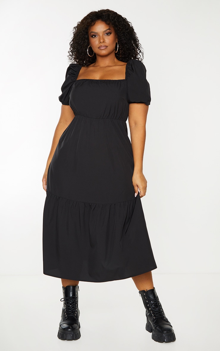Black layered dress with sleeves online