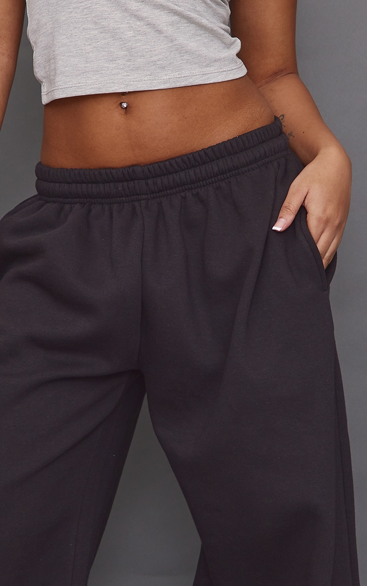 Petite Black Super Wide Leg Joggers image 4