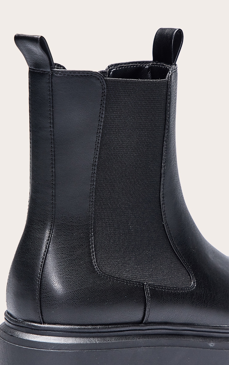 Black Wide Fit Chelsea Chunky Ankle Boot image 5