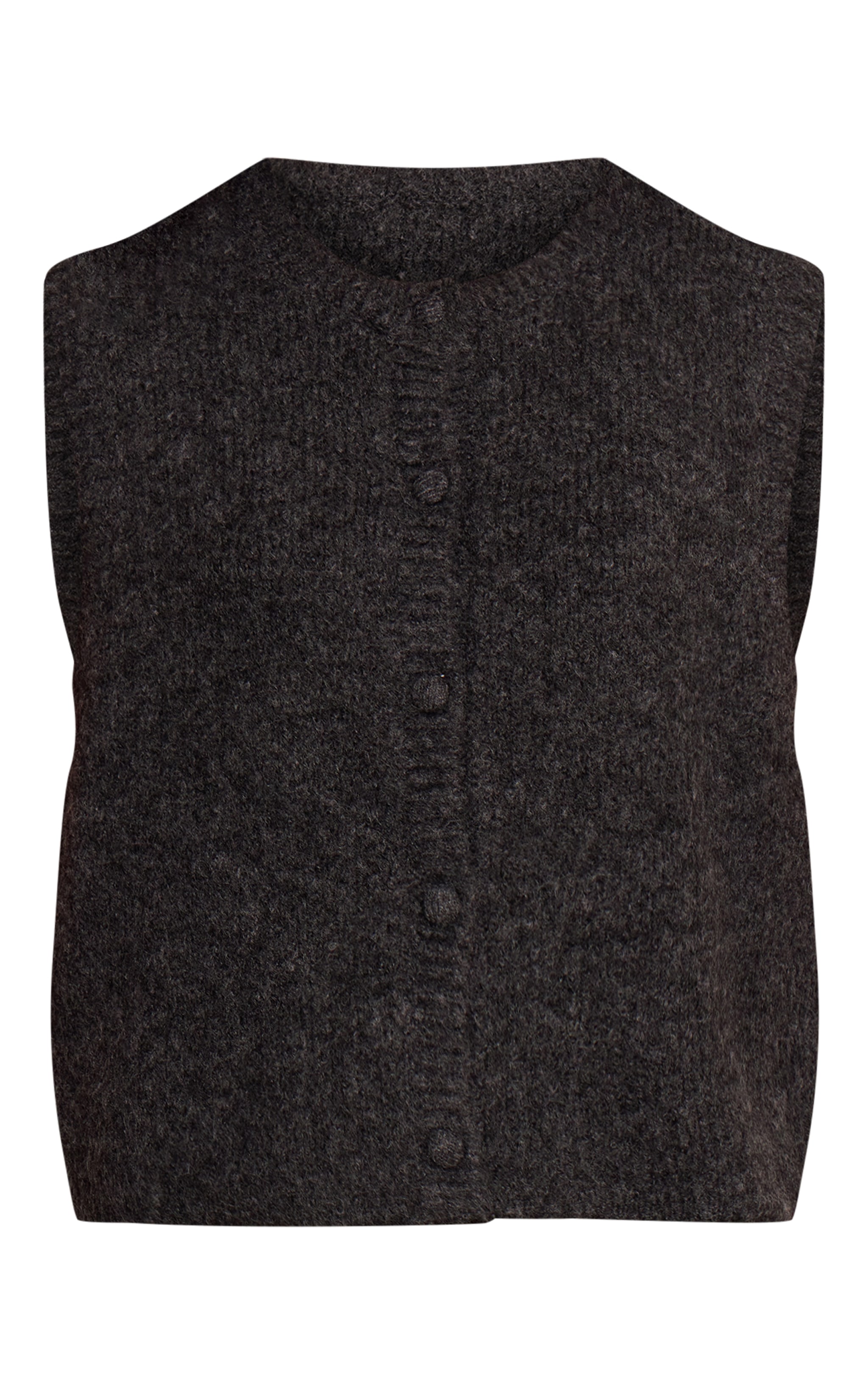 Grey Brushed Knit Vest image 5