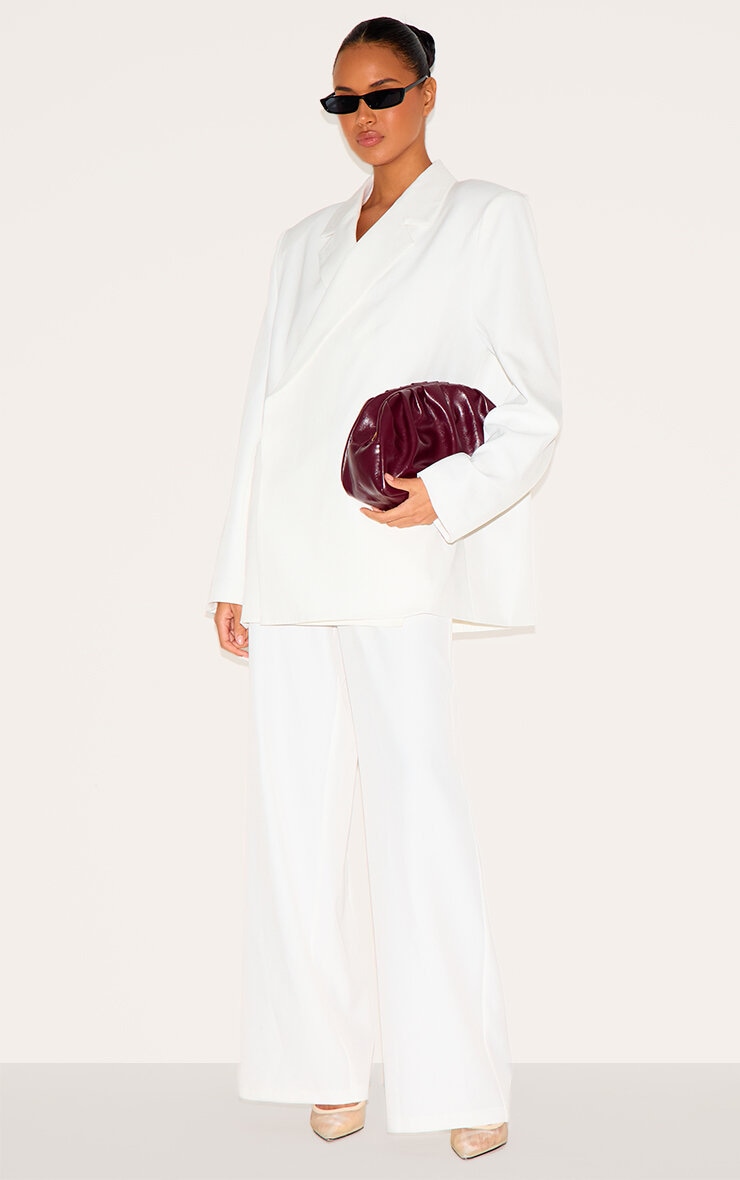 White Tailored Woven Trousers image 1