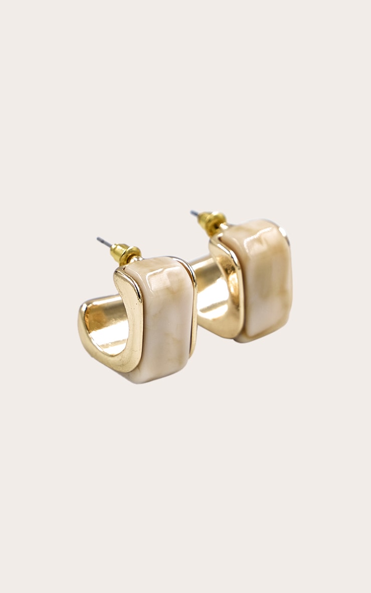 Gold Edged Enamel Hoop Earring image 2