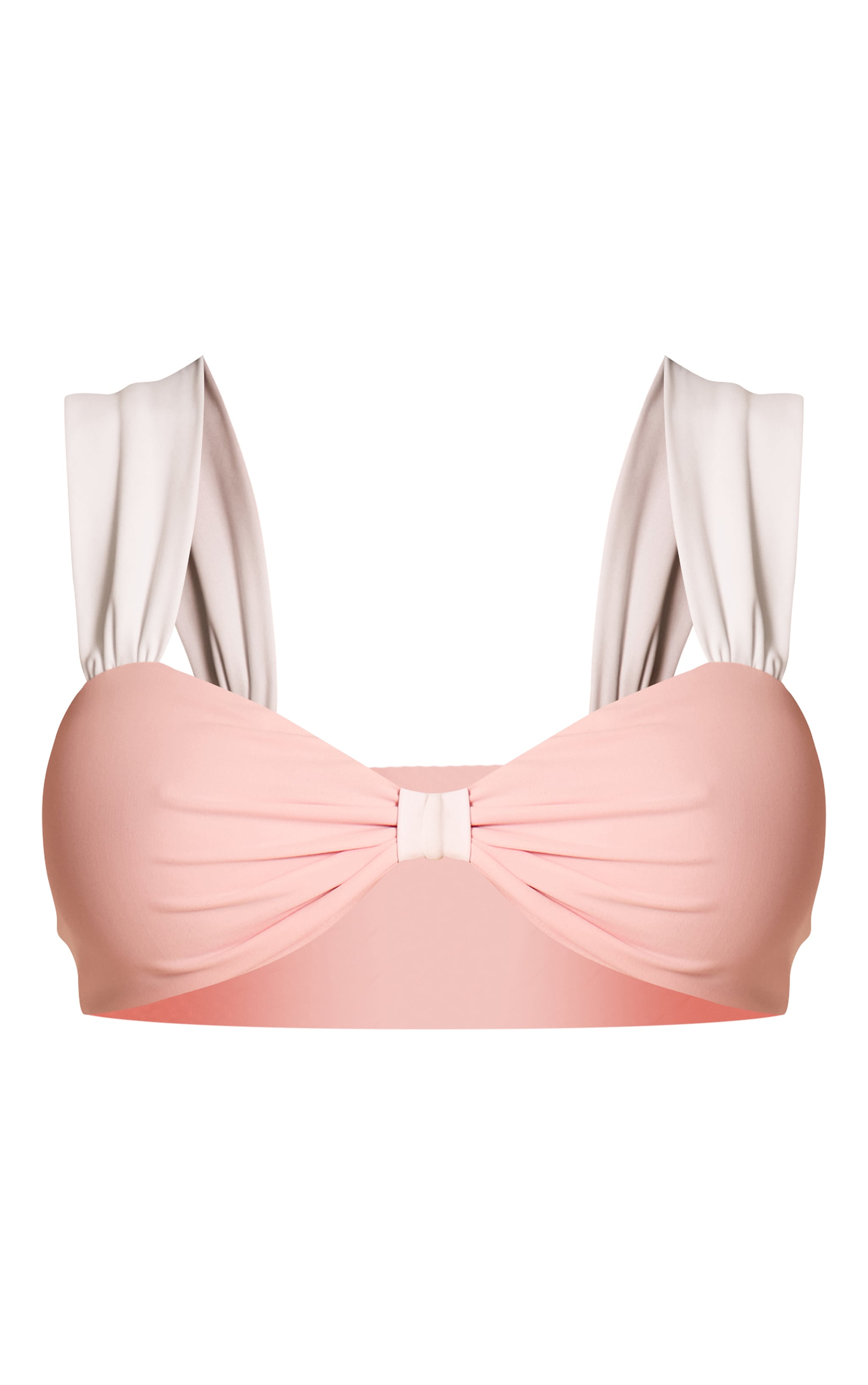 Pink Contrast Wide Strap Bikini Top image 5