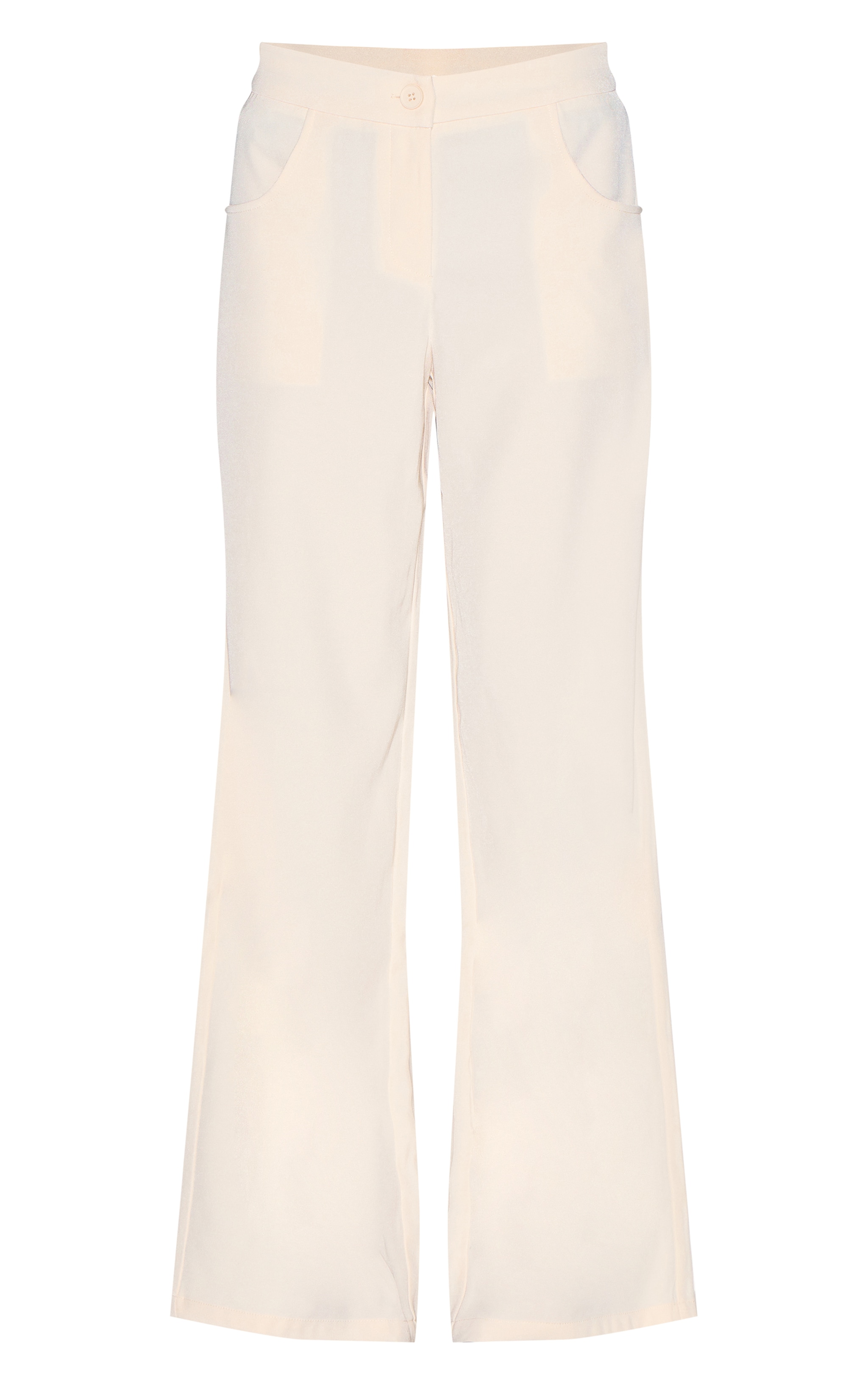 Cream Premium Woven High Waist Tailored Pants image 5