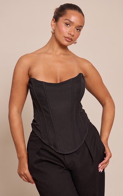 Shape Black Bandeau Longline Corset Top