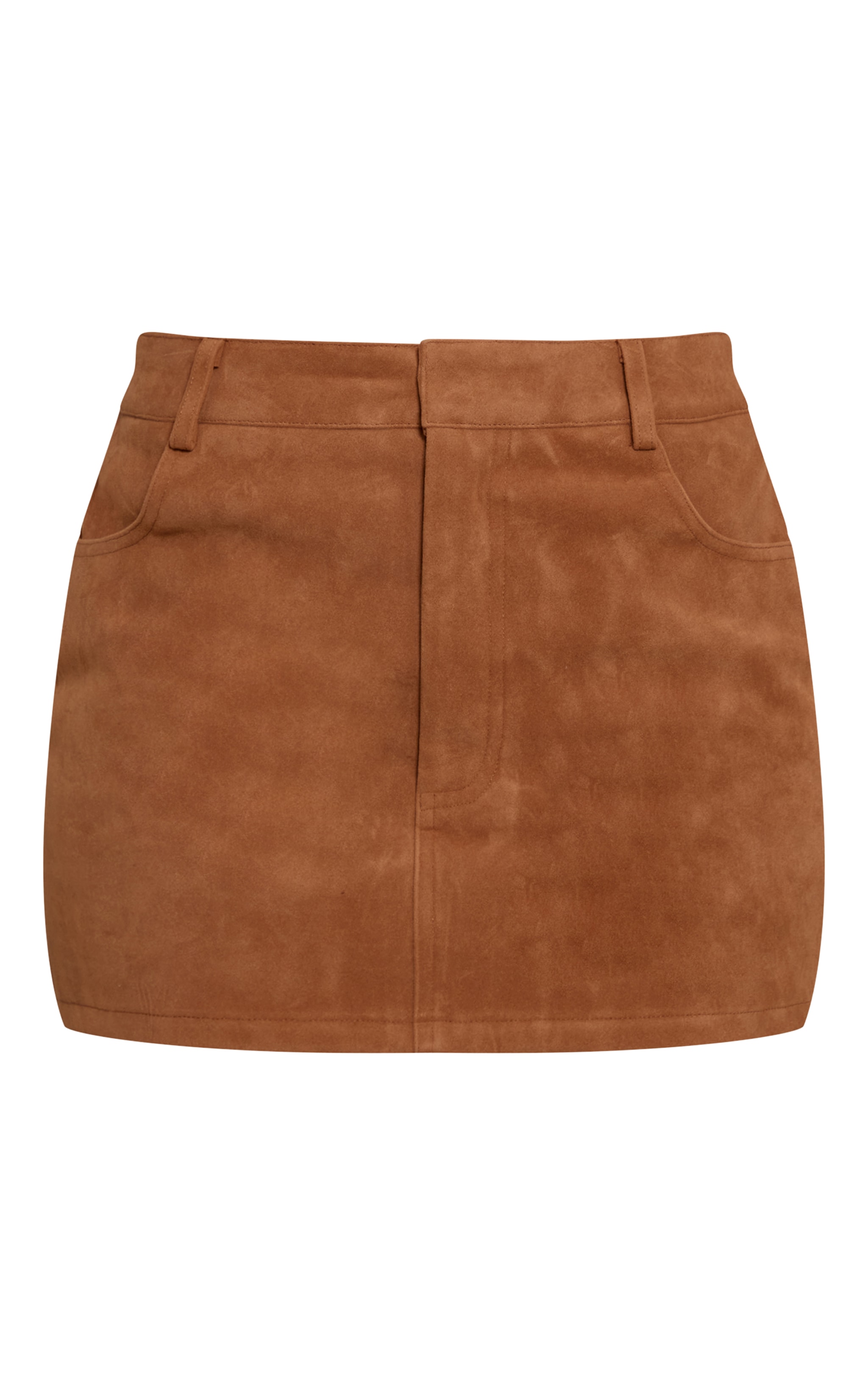 Mini-jupe en suédine camel à poches image 6