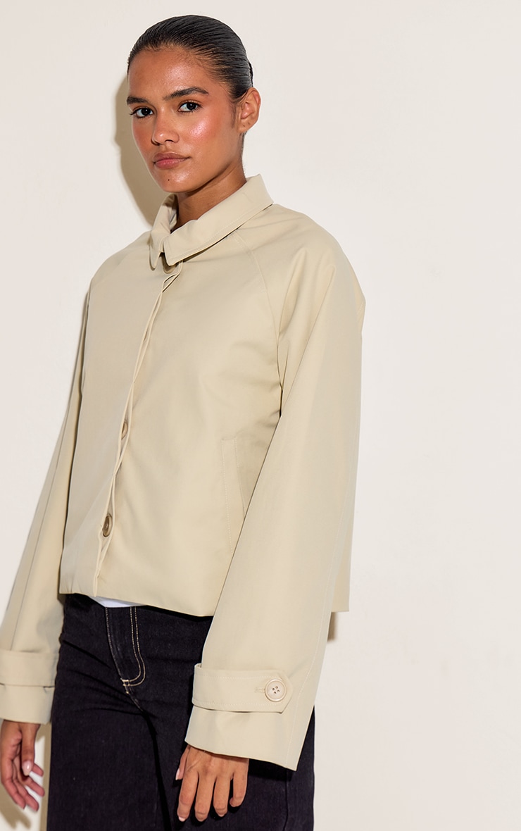 Stone Long Sleeve Trench Style Jacket image 1