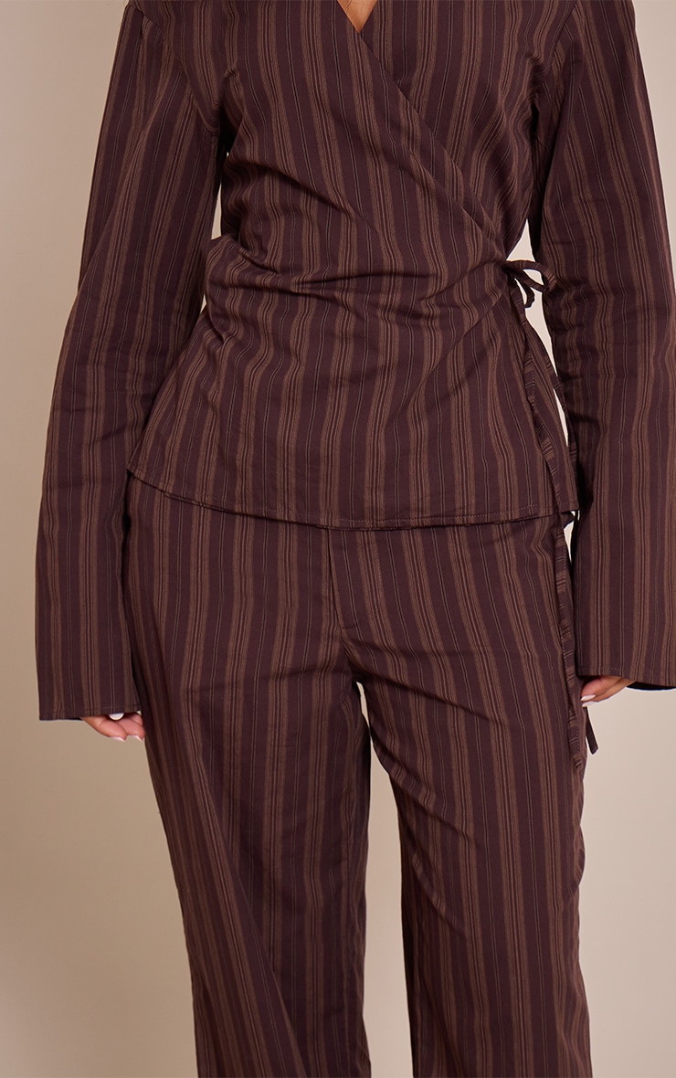 Petite Chocolate Stripe Wide Leg Pants image 4