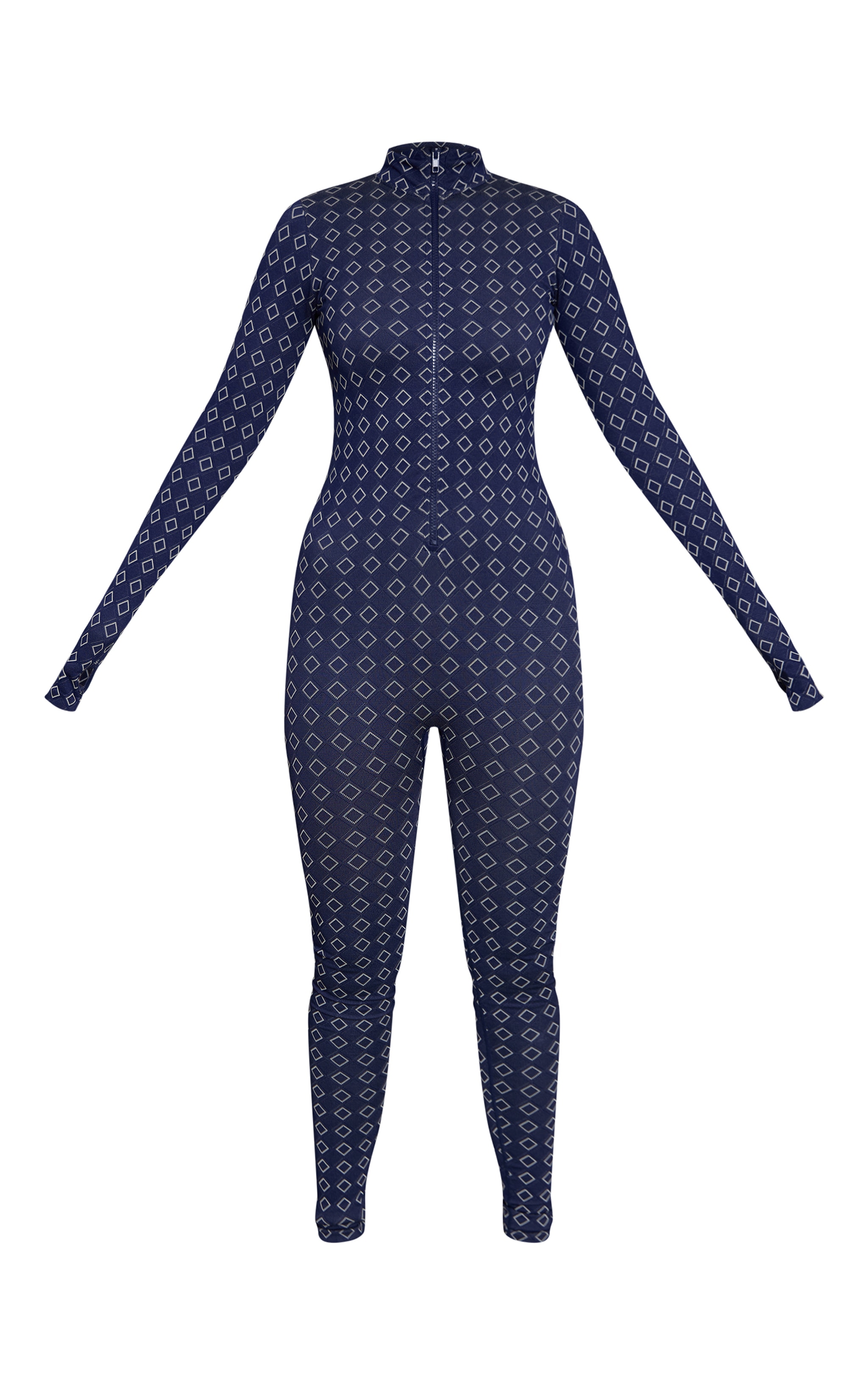 PLT SKI Navy Jacquard Seamless Unitard image 5
