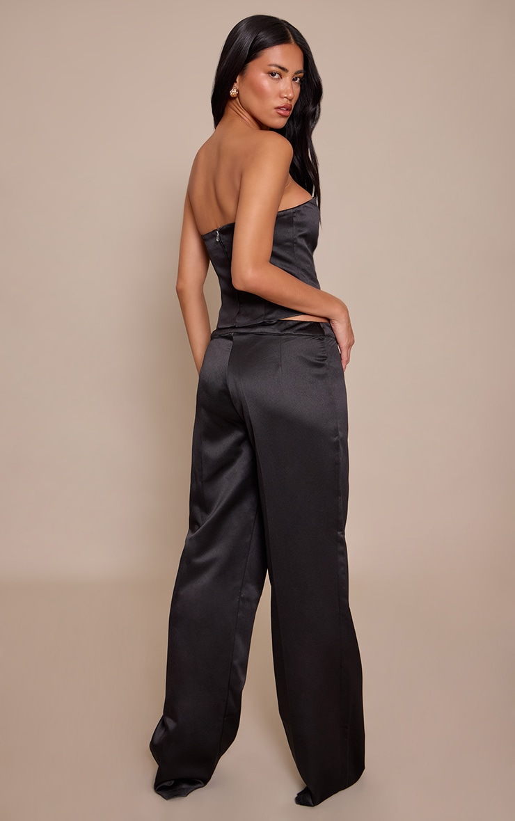Black Satin low Rise Straight Leg pant  image 3
