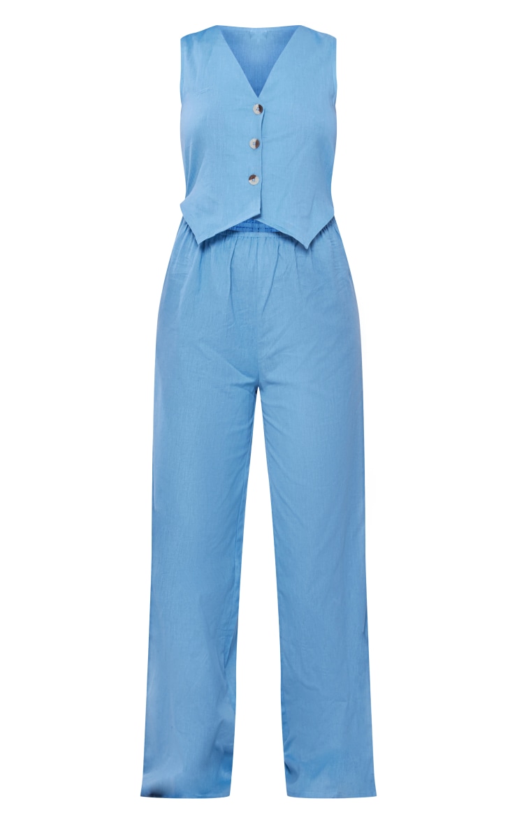 Blue sales linen overalls