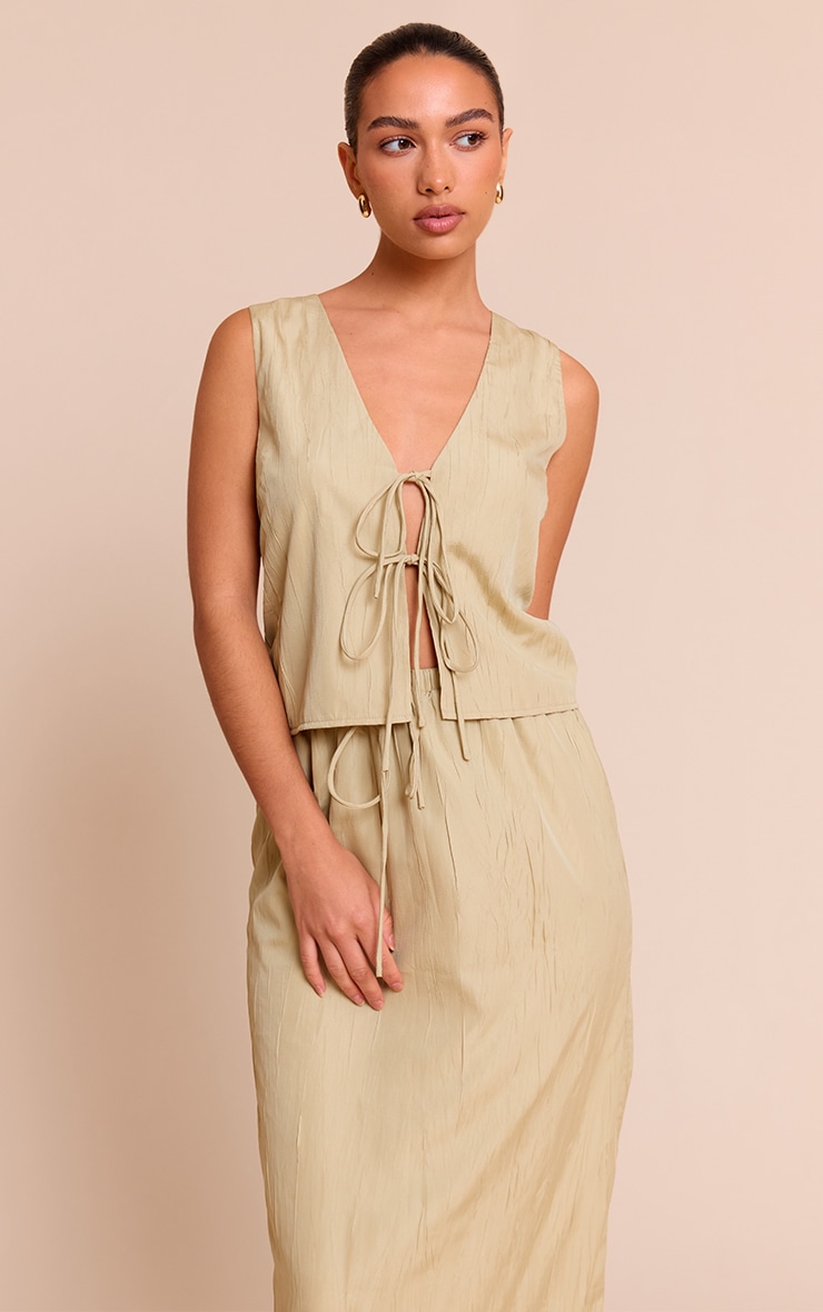 Clay Textured Tie Detail Vest image 1