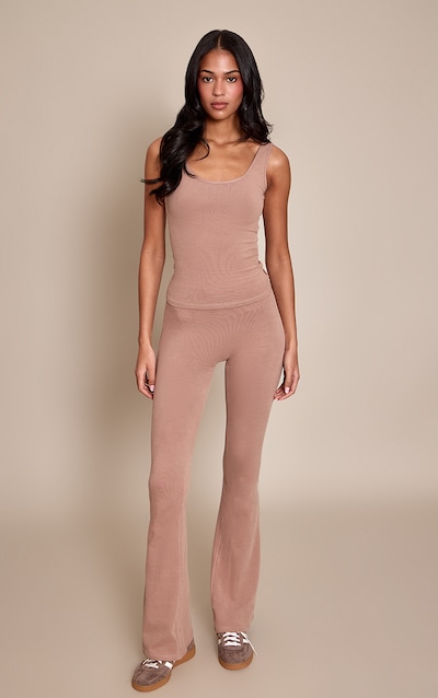 Tall PLT Pantalon de yoga flare en coton doux café au lait